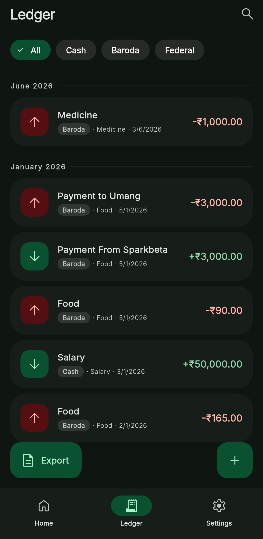 Ledger Transactions