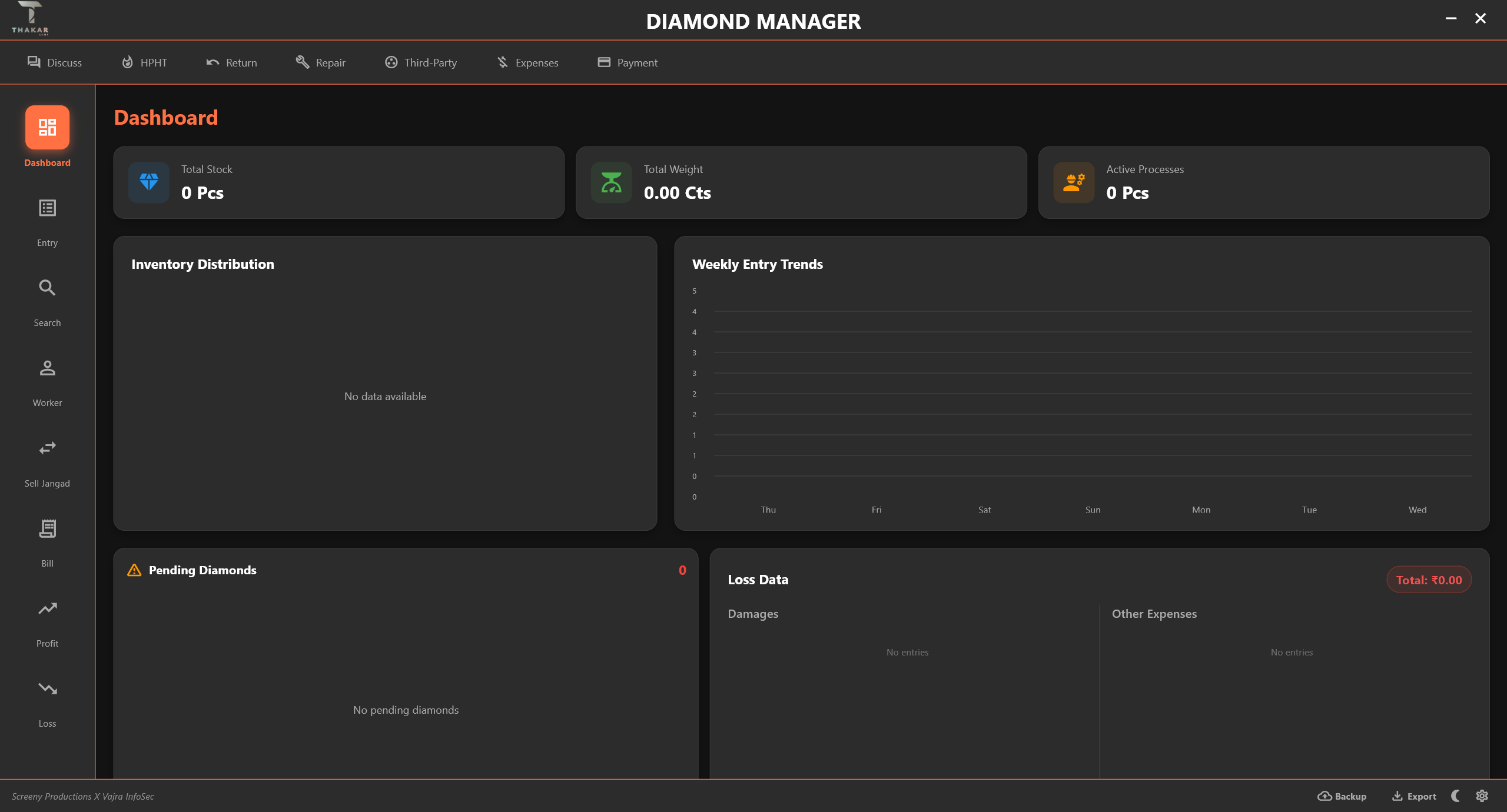 Diamond Manager Dashboard Preview