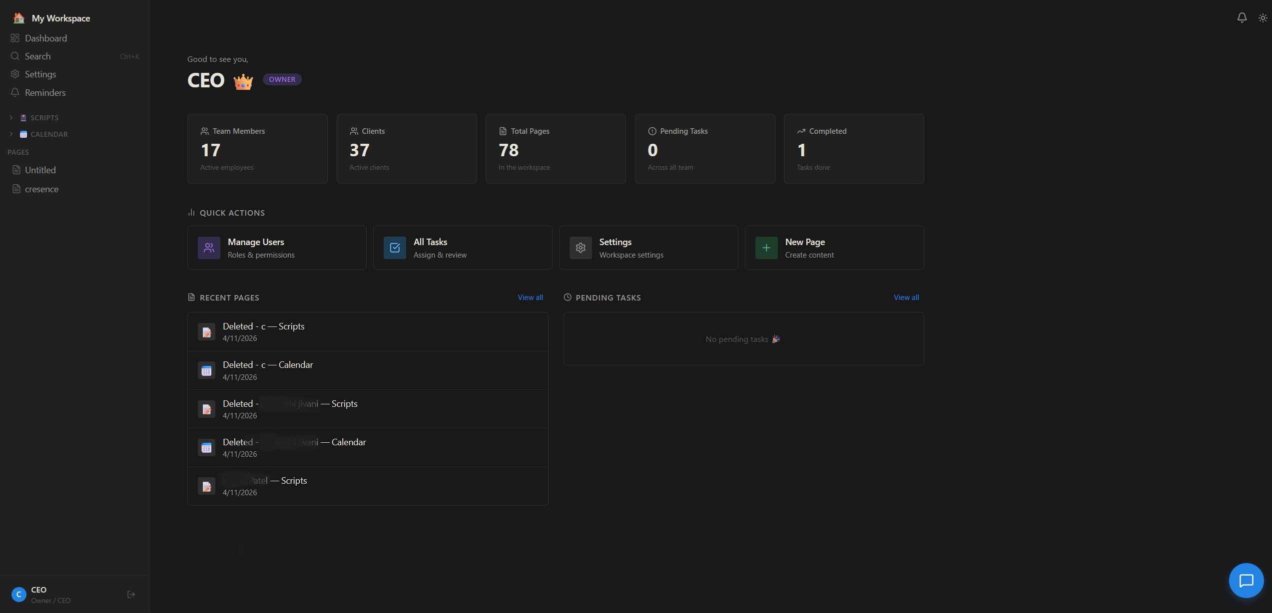 Nexus Dashboard Preview
